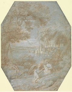Paisaje con el descanso en la huida a Egipto, 1645 de Claude Lorrain
