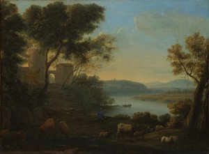 Paisaje pastoral: La Campiña Romana, ca. 1639 de Claude Lorrain
