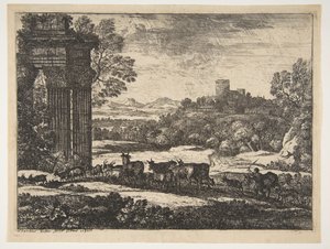 El rebaño regresando en clima tormentoso, ca. 1650-51 de Claude Lorrain