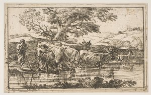 El rebaño en el abrevadero, 1635 de Claude Lorrain