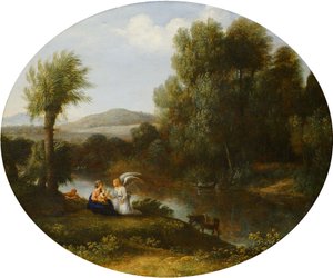 El resto sobre La huida a Egipto de Claude Lorrain