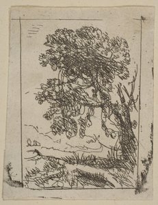 Los dos paisajes, árbol izquierdo, ca. 1630 de Claude Lorrain