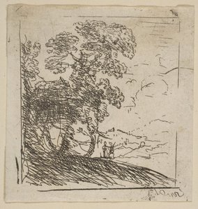 Los dos paisajes, árbol derecho, ca. 1630 de Claude Lorrain