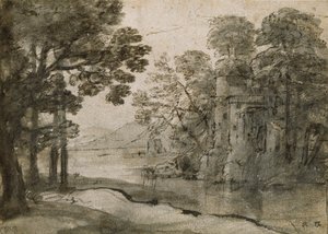 Molino de agua entre árboles, c. 1635-1638