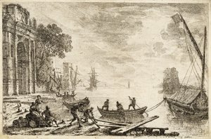 Escena del Puerto con Sol Naciente, 1634 de Claude Lorrain