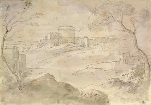 Paisaje con una ciudad fortificada de Claude Lorrain