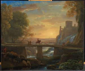 Paisaje con una vista imaginaria de Tívoli, 1642