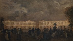Iluminación de la plaza Luis XV con motivo del nacimiento del Delfín, octubre de 1781, hacia 1781 (óleo sobre lienzo)