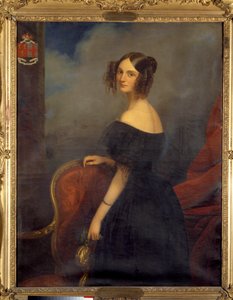Retrato de la Duquesa de Valencay, Condesa de Talleyrand Perigord nacida Anne Louise de Montmorency (1810-1855) por Claude Marie Dubufe (1790-1864). Siglo XIX