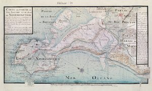 Mapa de parte de Bas-Poitou y la Isla de Noirmoutier, 1703