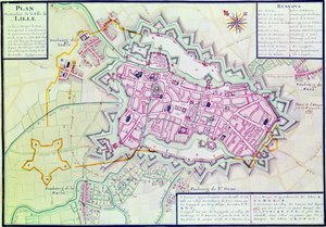 Mapa de la ciudad de Lille, de 