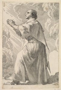 Un joven santo en oración de Claude Mellan