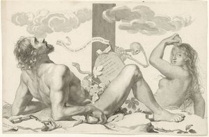 Adán y Eva al pie de la cruz