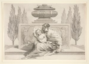 Alegoría de la Muerte de la Reina (Ana de Austria) de Claude Mellan
