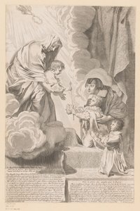 Ana de Austria entrega la regencia del reino de Francia al Niño Jesús de Claude Mellan
