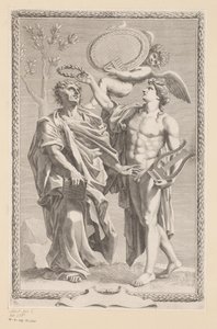 Apolo corona a Publius Vergilius Maro Titelpage voor: Publius Vergilius Maro, Ópera de Publius Virgilius Maronis, 1641 de Claude Mellan