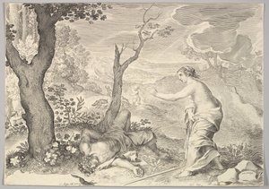 Muerte de Adonis de Claude Mellan