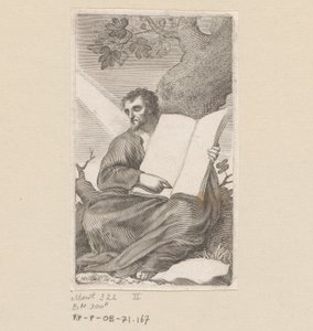 San Agustín sentado al pie de un árbol Página de título para: Les Confessions de Saint Augustin, 1639 de Claude Mellan