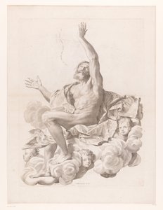 San Pablo en la nube rodeado de querubines de Claude Mellan