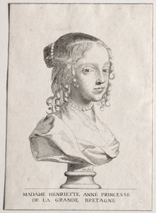 Henriette-Marie de Inglaterra, duquesa de Orleans de Claude Mellan