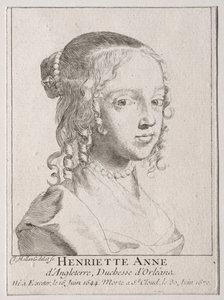 Henriette-Marie de Inglaterra, duquesa de Orleans de Claude Mellan