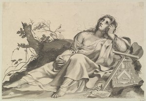 María Magdalena Meditando de Claude Mellan