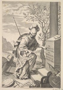 Minerva Instruye al Delfín, 1640 de Claude Mellan