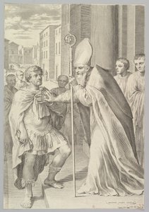 San Ambrosio, Arzobispo de Milán, Rechazando al Emperador Teodosio, 1681
