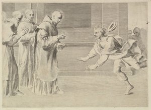 San Guillermo, Duque de Aquitania, convertido por San Bernardo de Claude Mellan