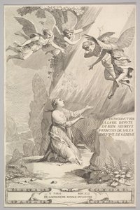Página de título para François de Sales, Introducción a la vida devota, 1641 de Claude Mellan