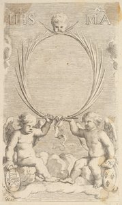 Dos Ángeles Sentados en Nubes de Claude Mellan