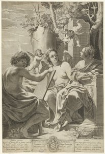 Alegoría del intelecto, la memoria y la voluntad de Claude Mellan after Simon Vouet