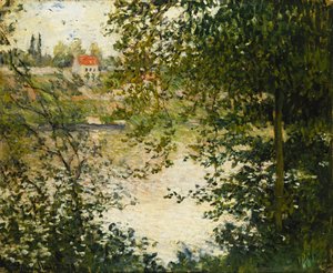 Una vista a través de los árboles de la isla La Grande Jatte, 1878 de Claude Monet