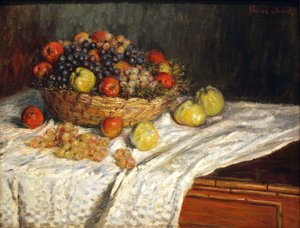 Manzanas y uvas de Claude Monet
