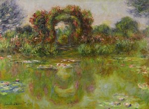 Bassin aux Nymphéas, les Rosiers, 1913 de Claude Monet