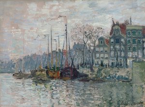 Vista de Prins Hendrikkade y Kromme Waal en Ámsterdam. 1874