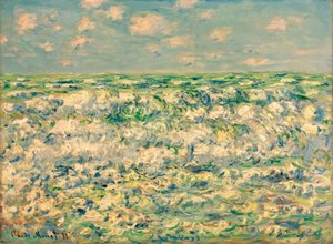 Olas rompiendo de Claude Monet
