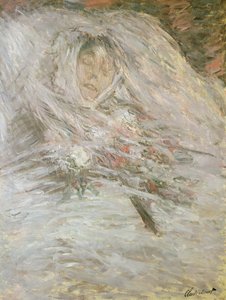 Camille Monet (1847-79) en su lecho de muerte, 1879 de Claude Monet
