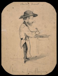 Caricatura de un hombre con sombrero pequeño de Claude Monet
