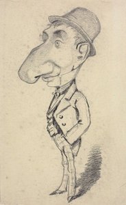 Caricatura de un hombre con nariz grande de Claude Monet