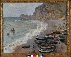 Etretat: la playa y la puerta de Amont de Claude Monet