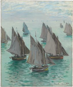 Barcos de Pesca, Mar en Calma, 1868