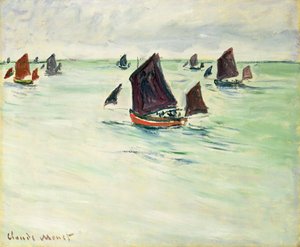 Barcos de pesca en el gran Pourville, 1882