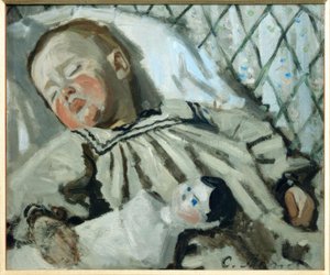 Jean Monet dormido de Claude Monet