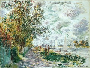 La orilla del Petit-Gennevilliers, c.1875 de Claude Monet
