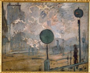 La Gare Saint-Lazare al exterior (la señal) de Claude Monet