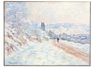La ruta de Vétheuil, efecto de nieve, 1879 de Claude Monet