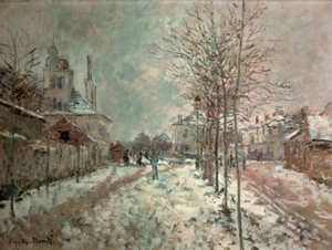 El Boulevard de Pontoise en Argenteuil, nieve de Claude Monet