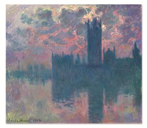 Le Parlement, soleil couchant (El Parlamento, al atardecer) de Claude Monet