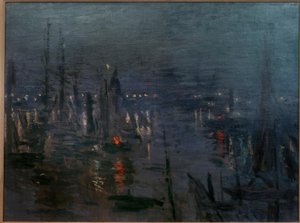 El puerto de Le Havre, efecto de noche